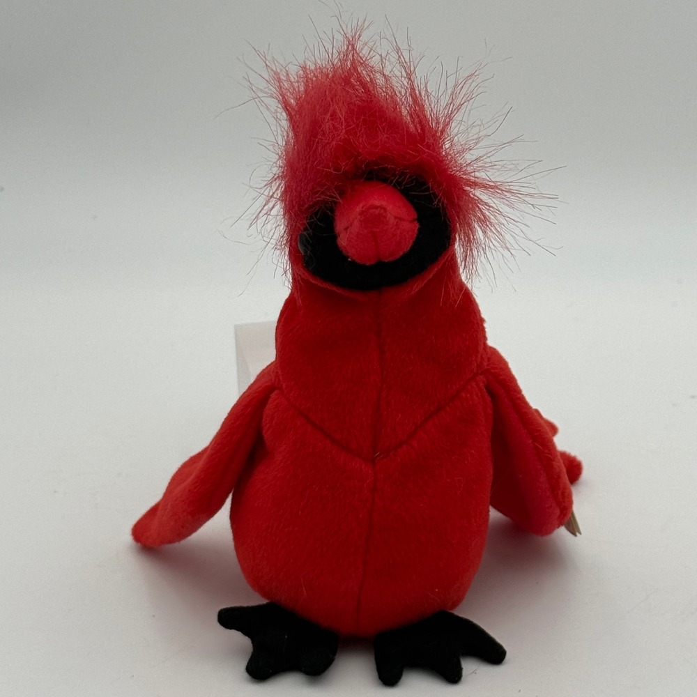 Ty Beanie Baby Mac the Cardinal Red Bird Plush Toy with Tags 1998 Vintage